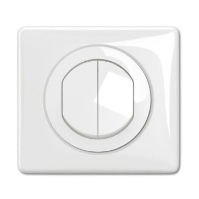 Legrand Céliane - Interrupteur ou va-et-vient double 10A avec plaque étanche IP44 - Blanc - Réf : CB4001