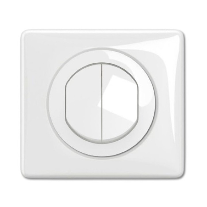 Legrand Céliane - Interrupteur ou va-et-vient double 10A avec plaque étanche IP44 - Blanc - Réf : CB4001