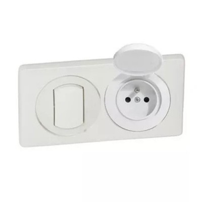 Legrand - Interrupteur + Prise de courant 2P+T complet - Étanche IP44 - Blanc - Réf : CP2702-P2