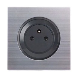 Ohmtec - EPURE - Prise complète 2P+T 16A Affleurante Anthracite - Réf : 480721O-P03