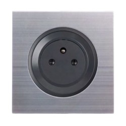 Ohmtec - EPURE - Prise complète 2P+T 16A Affleurante Anthracite - Réf : 480721O-P03