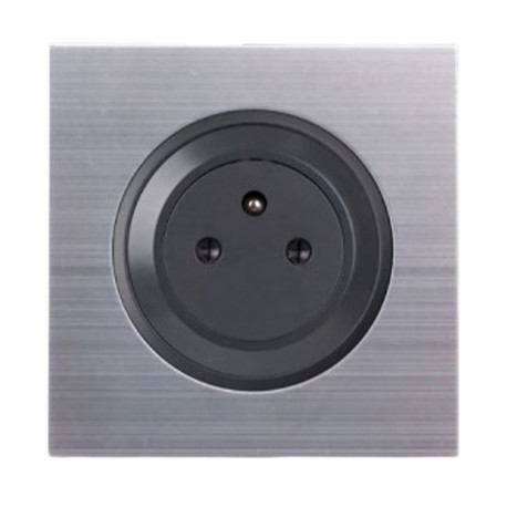 Ohmtec - EPURE - Prise complète 2P+T 16A Affleurante Anthracite - Réf : 480721O-P03