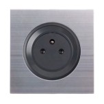 Ohmtec - EPURE - Prise complète 2P+T 16A Affleurante Anthracite - Réf : 480721O-P03