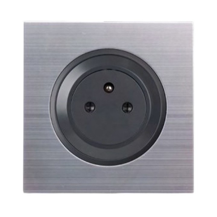 Ohmtec - EPURE - Prise complète 2P+T 16A Affleurante Anthracite - Réf : 480721O-P03