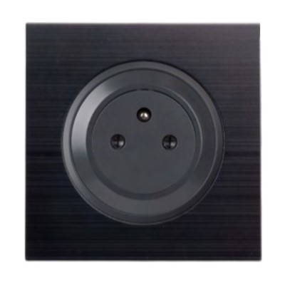 Ohmtec - EPURE - Prise complète 2P+T 16A Affleurante Anthracite - Réf : 480721O-P02