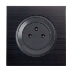 Ohmtec - EPURE - Prise complète 2P+T 16A Affleurante Anthracite - Réf : 480721O-P02