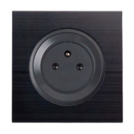 Ohmtec - EPURE - Prise complète 2P+T 16A Affleurante Anthracite - Réf : 480721O-P02