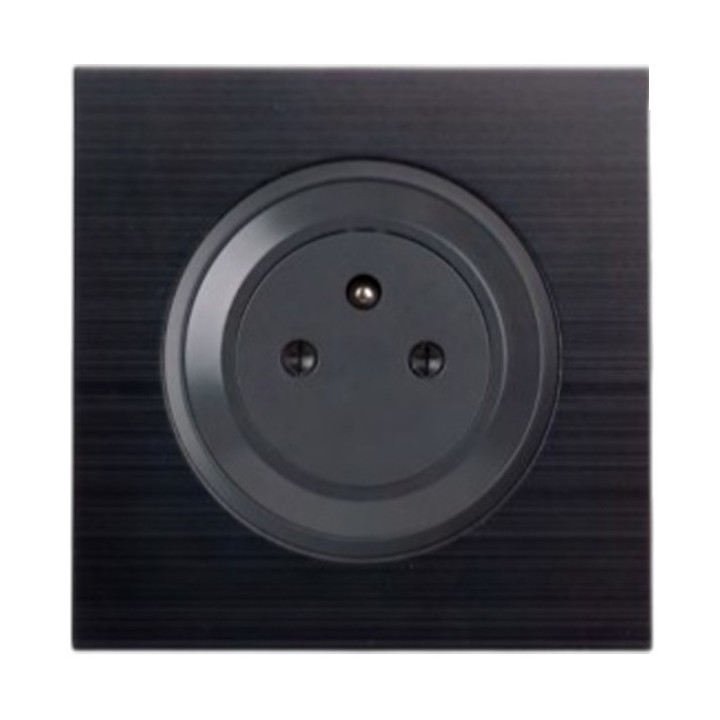 Ohmtec - EPURE - Prise complète 2P+T 16A Affleurante Anthracite - Réf : 480721O-P02