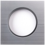 Ohmtec - EPURE - Interrupteur ou va et vient double anthracite avec Plaque alu brossé - Complet - Réf : 480701O-P03