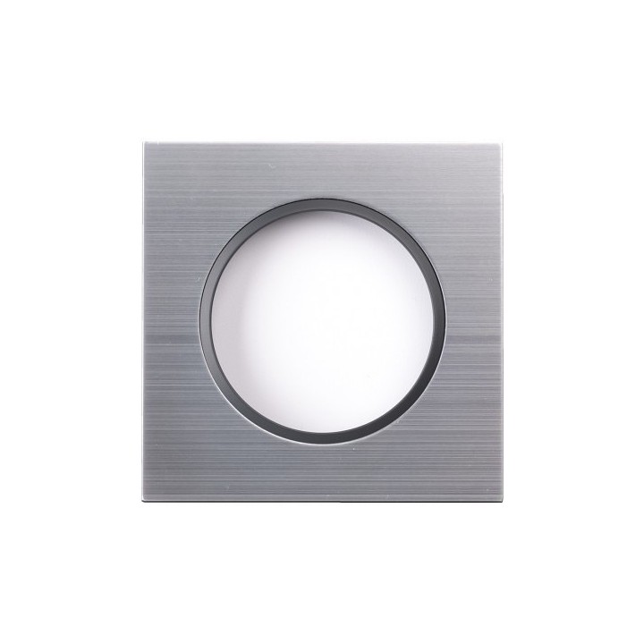 Ohmtec - EPURE - Interrupteur ou va et vient double anthracite avec Plaque alu brossé - Complet - Réf : 480701O-P03