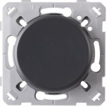 Ohmtec - EPURE - Interrupteur va et vient Anthracite avec Plaque alu brossé - Complet - Réf : 480700O-P03