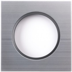 Ohmtec - EPURE - Interrupteur va et vient Anthracite avec Plaque alu brossé - Complet - Réf : 480700O-P03