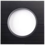 Ohmtec - EPURE - Interrupteur ou va et vient double Anthracite avec Plaque alu brossé noir - Complet - Réf : 480701O-P02