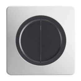 Ohmtec - EPURE - Interrupteur double complet va et vient - Anthracite- Réf : 480701O-P01