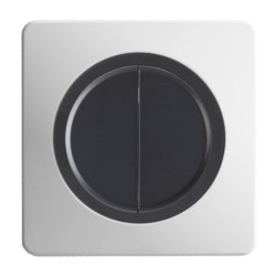 Ohmtec - EPURE - Interrupteur double complet va et vient - Anthracite- Réf : 480701O-P01