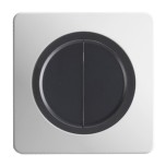 Ohmtec - EPURE - Interrupteur double complet va et vient - Anthracite- Réf : 480701O-P01