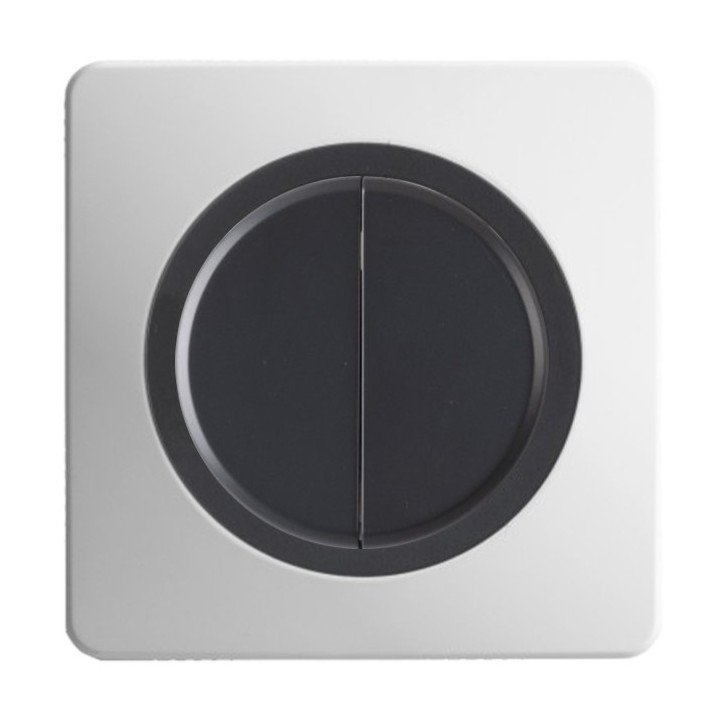 Ohmtec - EPURE - Interrupteur double complet va et vient - Anthracite- Réf : 480701O-P01