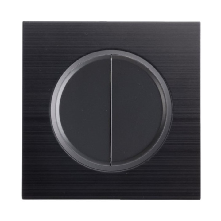 Ohmtec - EPURE - Interrupteur double complet va et vient - Anthracite- Réf : 480701O-P02