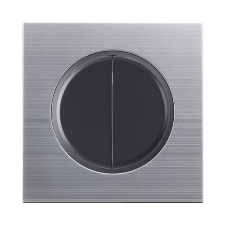 Ohmtec - EPURE - Interrupteur double complet va et vient - Anthracite- Réf : 480701O-P03