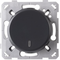 Ohmtec - EPURE - Interrupteur à voyant - Noir - Réf : 480704O