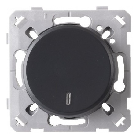Ohmtec - EPURE - Interrupteur à voyant - Noir - Réf : 480704O