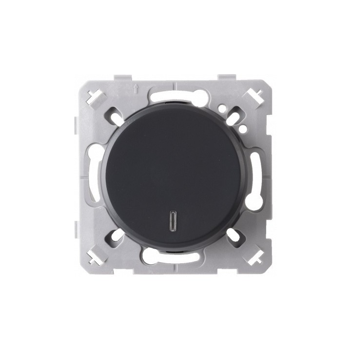 Ohmtec - EPURE - Interrupteur à voyant - Noir - Réf : 480704O