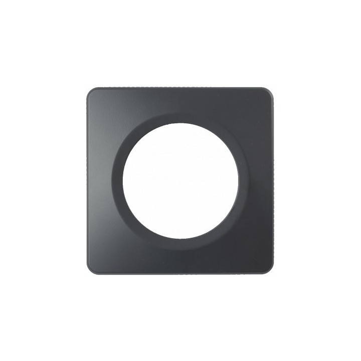 Ohmtec - EPURE - Interrupteur ou va et vient double Anthracite avec Plaque anthracite - Complet - Réf : 480701O-P