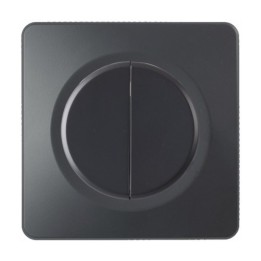 Ohmtec - EPURE - Interrupteur double complet va et vient - Anthracite- Réf : 480701O-P
