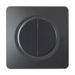 Ohmtec - EPURE - Interrupteur double complet va et vient - Anthracite- Réf : 480701O-P