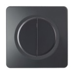 Ohmtec - EPURE - Interrupteur double complet va et vient - Anthracite- Réf : 480701O-P