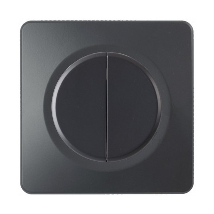 Ohmtec - EPURE - Interrupteur double complet va et vient - Anthracite- Réf : 480701O-P