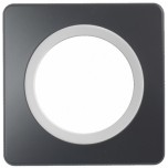 Ohmtec - EPURE - Interrupteur ou va et vient double blanc avec plaque anthracite - Complet - Réf : 480401O-P01