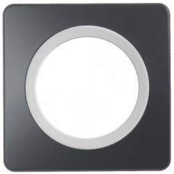 Ohmtec - EPURE - Interrupteur ou va et vient blanc avec plaque anthracite - Complet - Réf : 480400O-P01