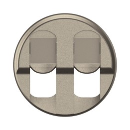 Legrand Céliane - Enjoliveur pour prise double informatique RJ45 - Titanium - Réf : CT2346
