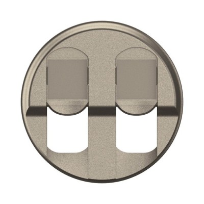 Legrand Céliane - Enjoliveur pour prise double informatique RJ45 - Titanium - Réf : CT2346