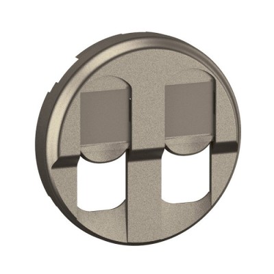 Legrand Céliane - Enjoliveur pour prise double informatique RJ45 - Titanium - Réf : CT2346