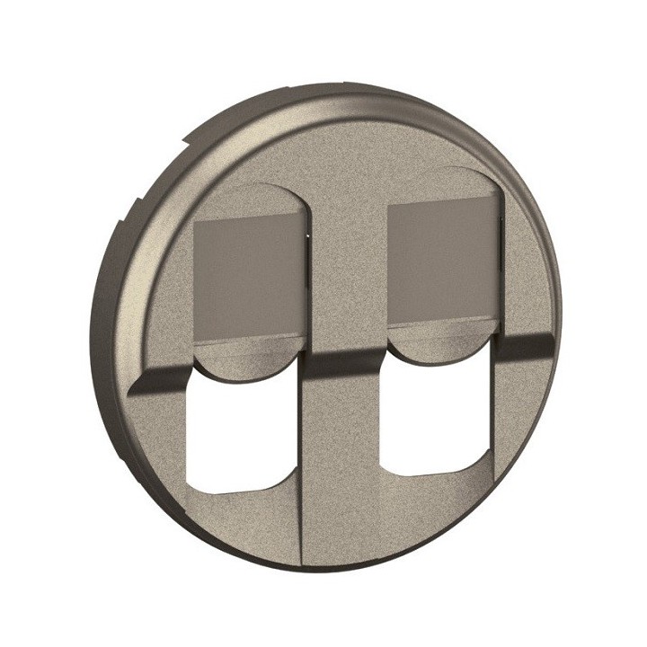 Legrand Céliane - Enjoliveur pour prise double informatique RJ45 - Titanium - Réf : CT2346