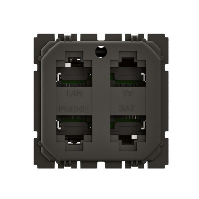 Legrand Céliane - Prise quadruple RJ45 blindée Cat.6 STP - Réf : CM0348