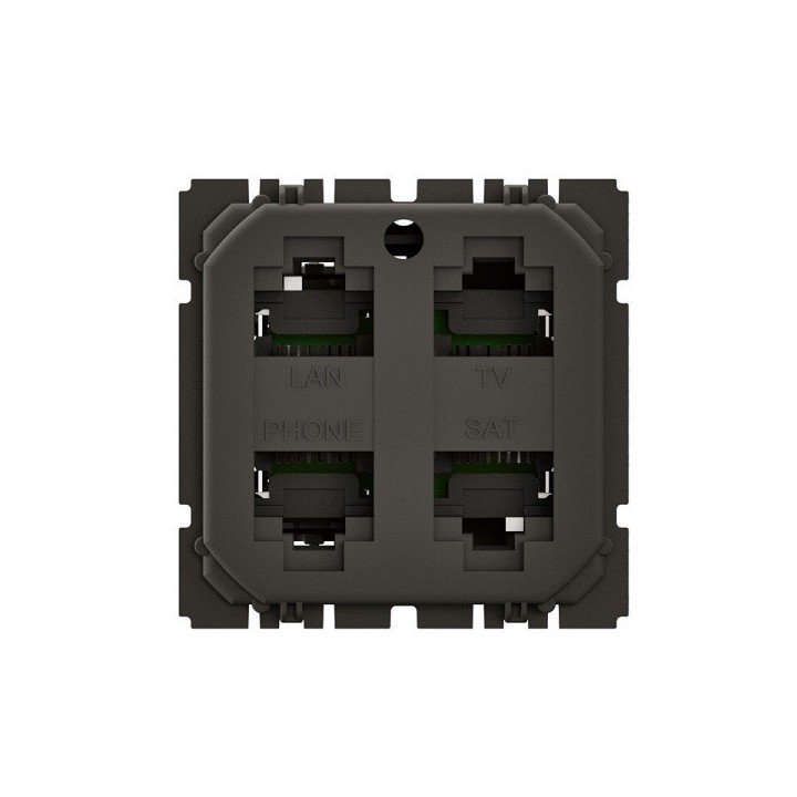 Legrand Céliane - Prise quadruple RJ45 blindée Cat.6 STP - Réf : CM0348