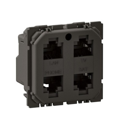 Legrand Céliane - Prise quadruple RJ45 blindée Cat.6 STP - Réf : CM0348