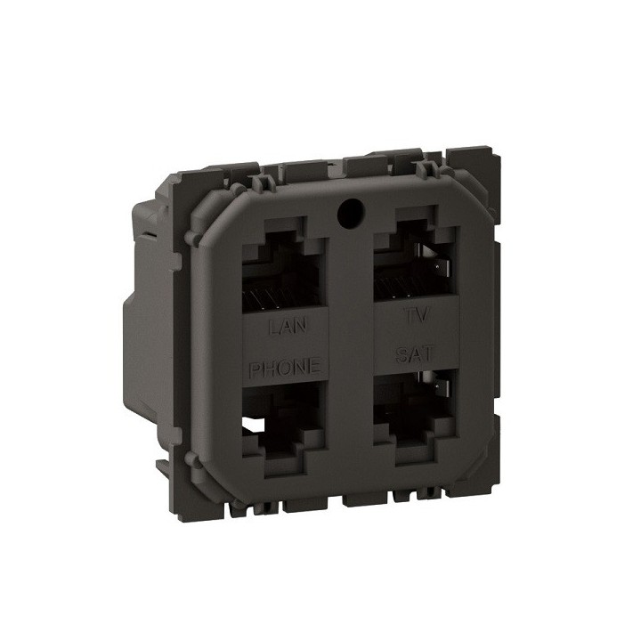 Legrand Céliane - Prise quadruple RJ45 blindée Cat.6 STP - Réf : CM0348