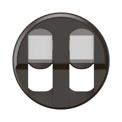 Legrand Céliane - Enjoliveur pour prise double informatique RJ45 - Noir - Réf : CN2346