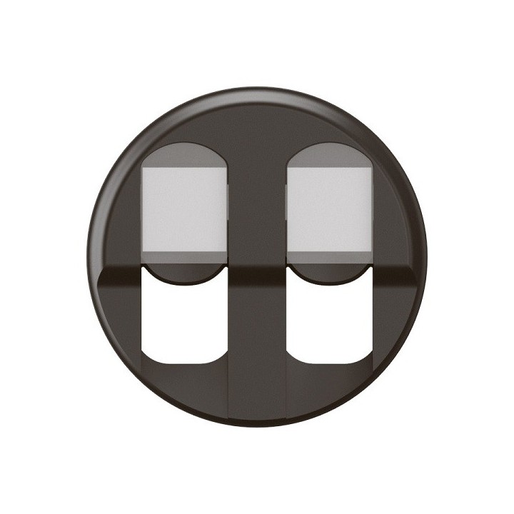 Legrand Céliane - Enjoliveur pour prise double informatique RJ45 - Noir - Réf : CN2346