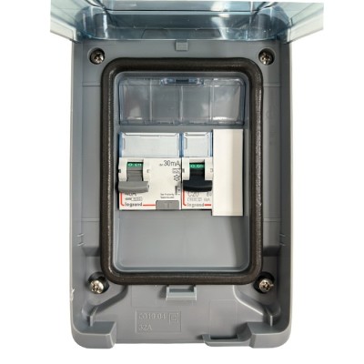 Legrand - Kit recharge véhicule électrique + Prise Schneider Mureva Styl saillie - Blanche - Réf : 39010-01-Précablé