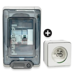 Legrand - Kit recharge pour véhicule électrique + Prise Schneider Mureva Styl saillie - Blanche - Réf : 39010-01-Précablé