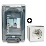 Legrand - Kit recharge pour véhicule électrique + Prise Schneider Mureva Styl saillie - Blanche - Réf : 39010-01-Précablé