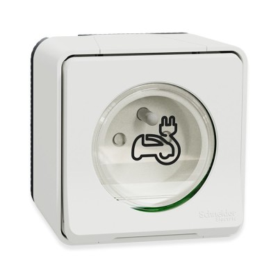 Legrand - Kit recharge véhicule électrique + Prise Schneider Mureva Styl saillie - Blanche - Réf : 39010-01-Précablé