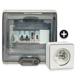 Legrand - Kit recharge véhicule élec + Compteur énergie + Contacteur + Prise Mureva saillie - Blanche - Réf: 39010-03-Précablé