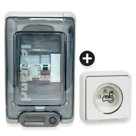 Legrand - Kit recharge véhicule électrique + Prise Mureva Styl encastrée - Blanche - Réf : 39011-01-Précablé