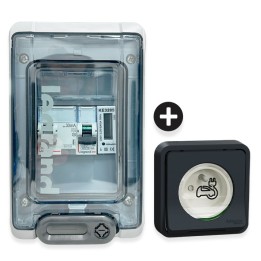 Legrand - Kit recharge pour véhicule électrique + Compteur énergie 45A + Prise Mureva Styl encastrée - Réf : 36011-02-Précablé